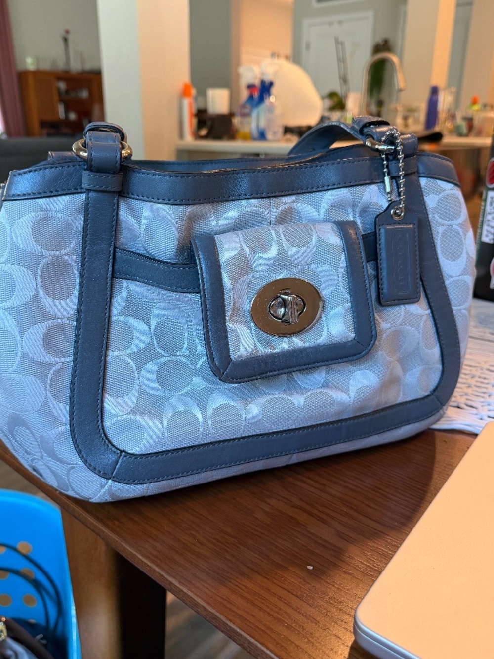 Vintage Coach Cricket Signature Satchel Gray F14934 (~2008)